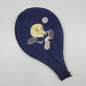 Vintage 1994 Warner Bros Looney Tunes Tweety Tennis Racket Case Cover Navy Blue